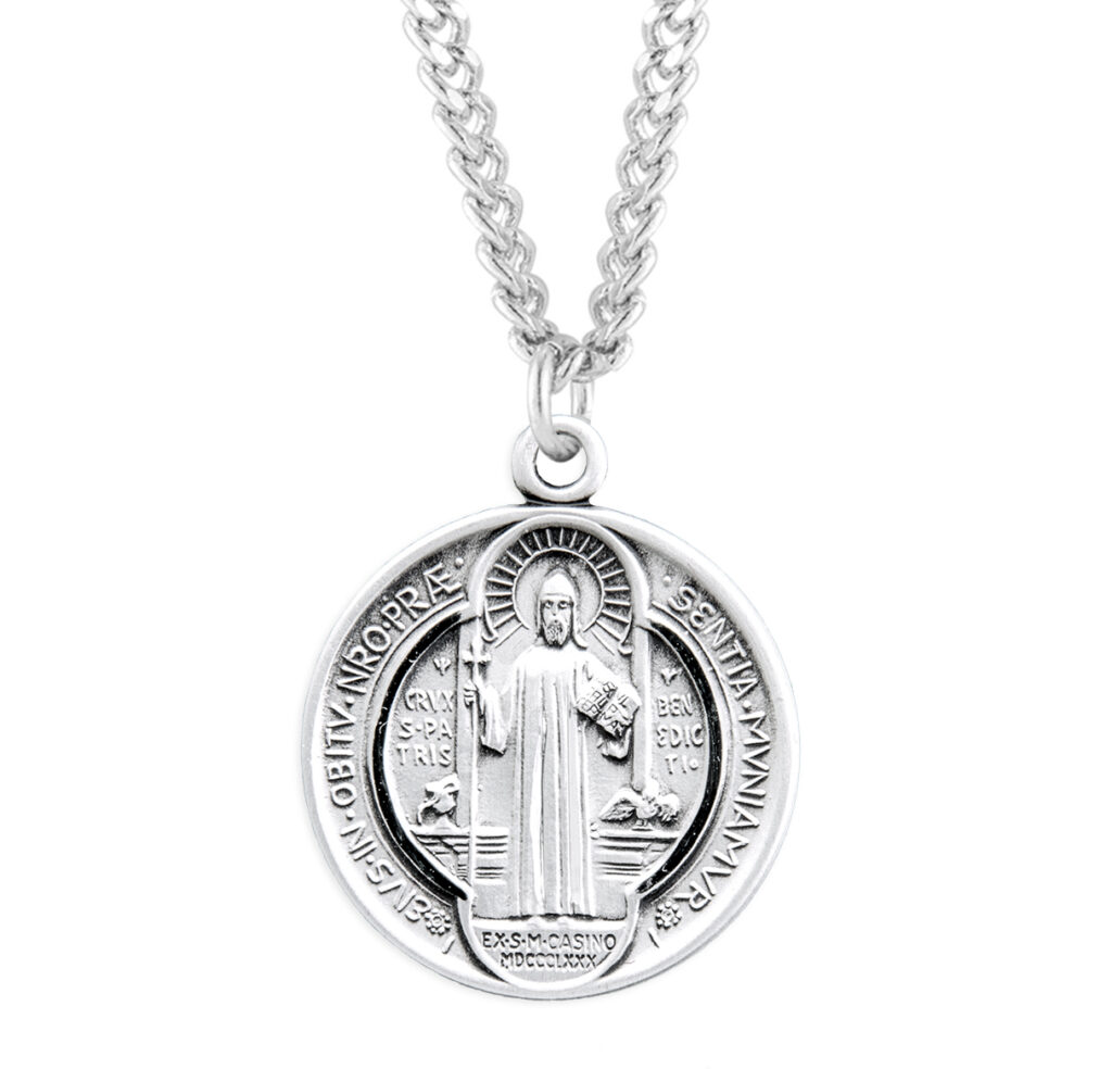 Saint Benedict Round Jubilee Sterling Silver Medal - My Scriptorium