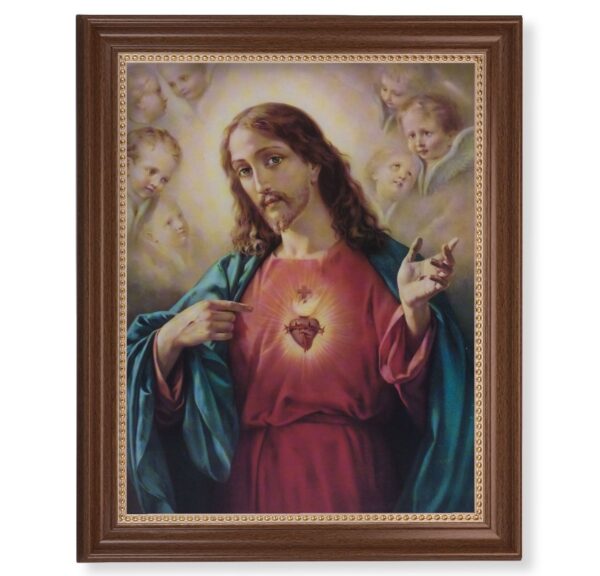 Walnut Frame Sacred Heart