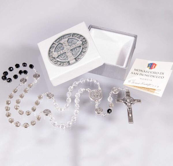 Saint Benedict Rosary Silver Tone