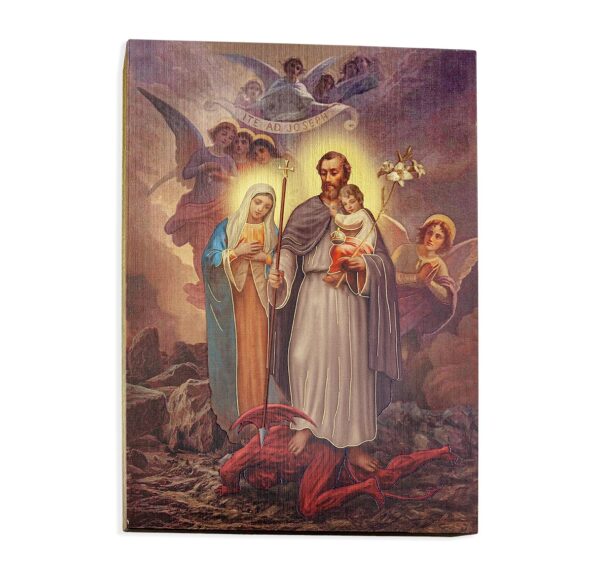 St Joseph Terror of Demons Wood Plaque