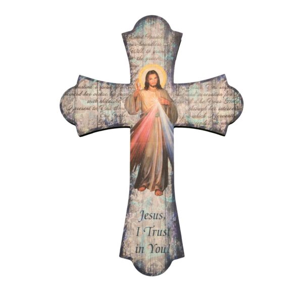 Divine Mercy Wood Cross