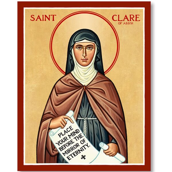 Saint Clare of Assisi Wood Icon