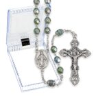 7mm Teal Glass Bead Rosary