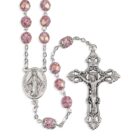 7mm Glass Bead Rosary Pink