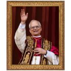 Gold Frame Pope Leo XIV Balcony Protrait
