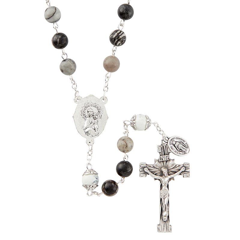 Sacred Heart Jasper Stone Rosary