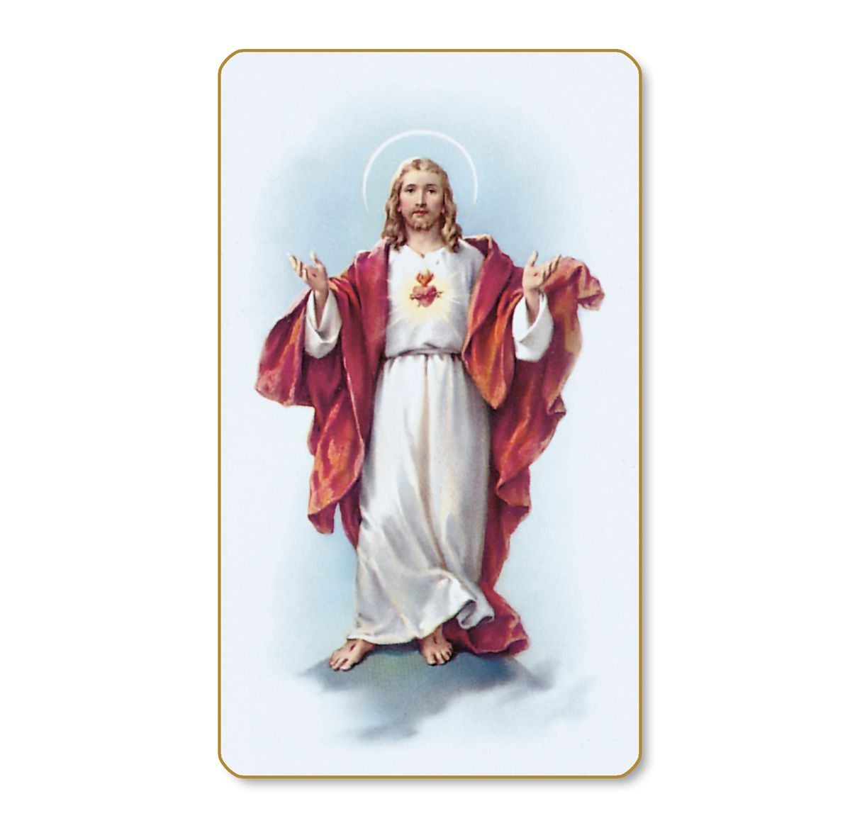 Standing Sacred Heart of Jesus Holy Card Standing Sacred Heart of Jesus Holy Card