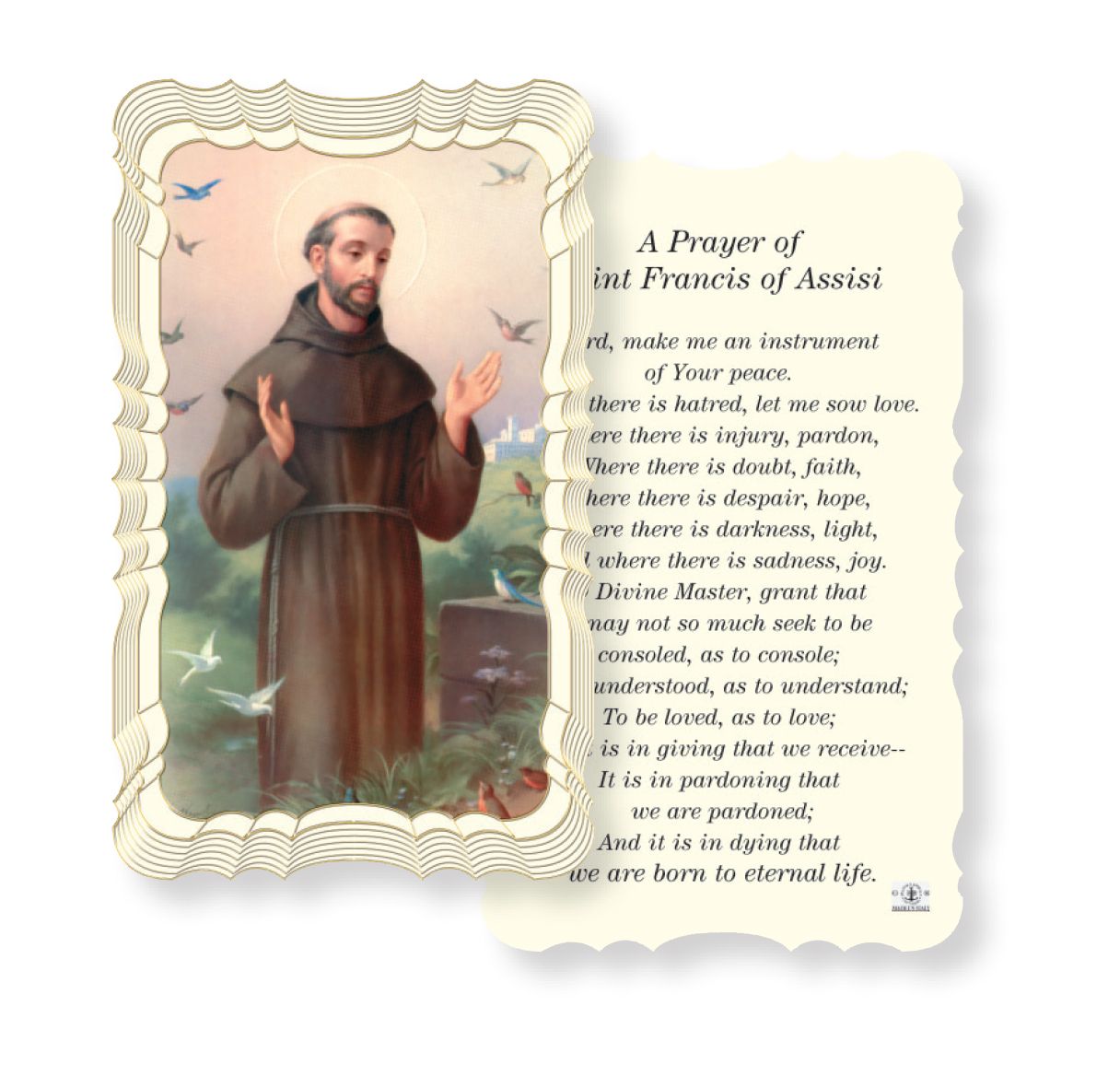 Saint Francis with Prayer Holy Card Saint Francis with Prayer Holy Card