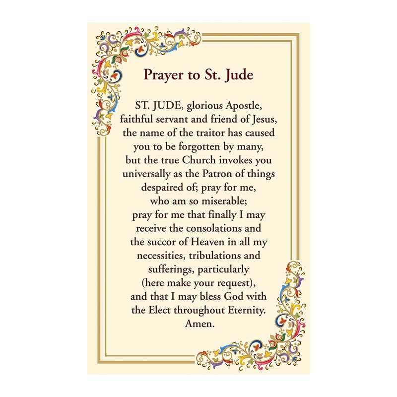 Saint Jude Laminated Holy Card Saint Jude Laminated Holy Card